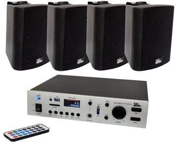 Настінна акустика 4all Audio SET 4xWALL 420 Black 1xPAMP-100-2z 719297602882 фото